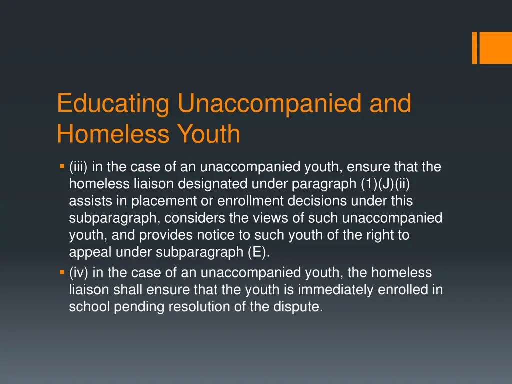 educating unaccompanied and homeless youth 20