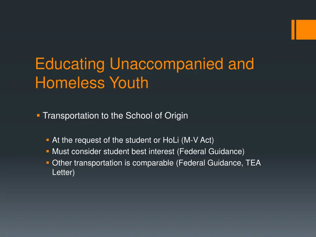 educating unaccompanied and homeless youth 21