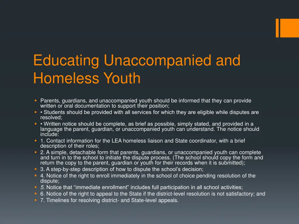 educating unaccompanied and homeless youth 24