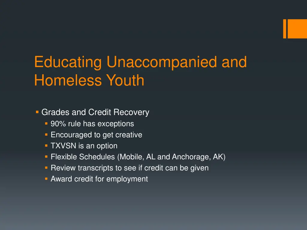 educating unaccompanied and homeless youth 28