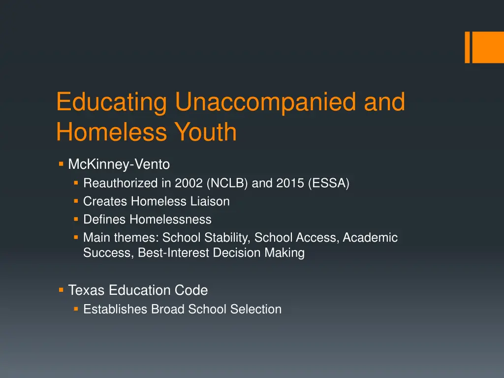 educating unaccompanied and homeless youth 3