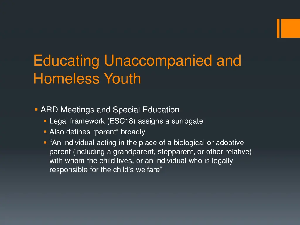 educating unaccompanied and homeless youth 31