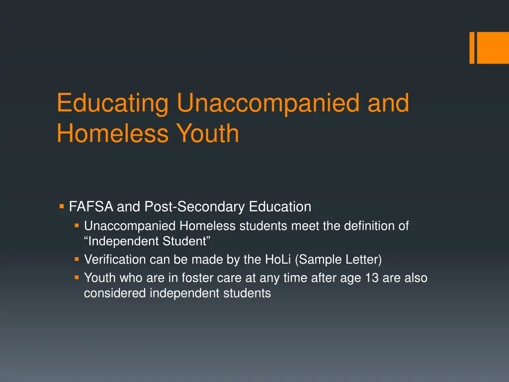 educating unaccompanied and homeless youth 32