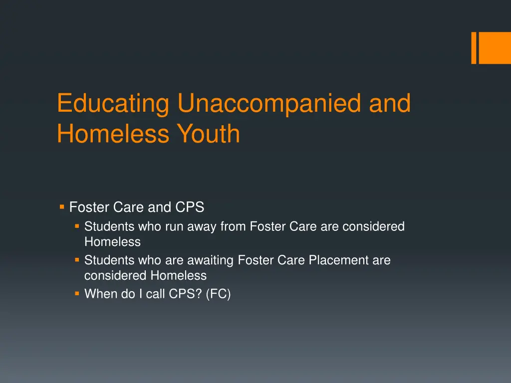 educating unaccompanied and homeless youth 33