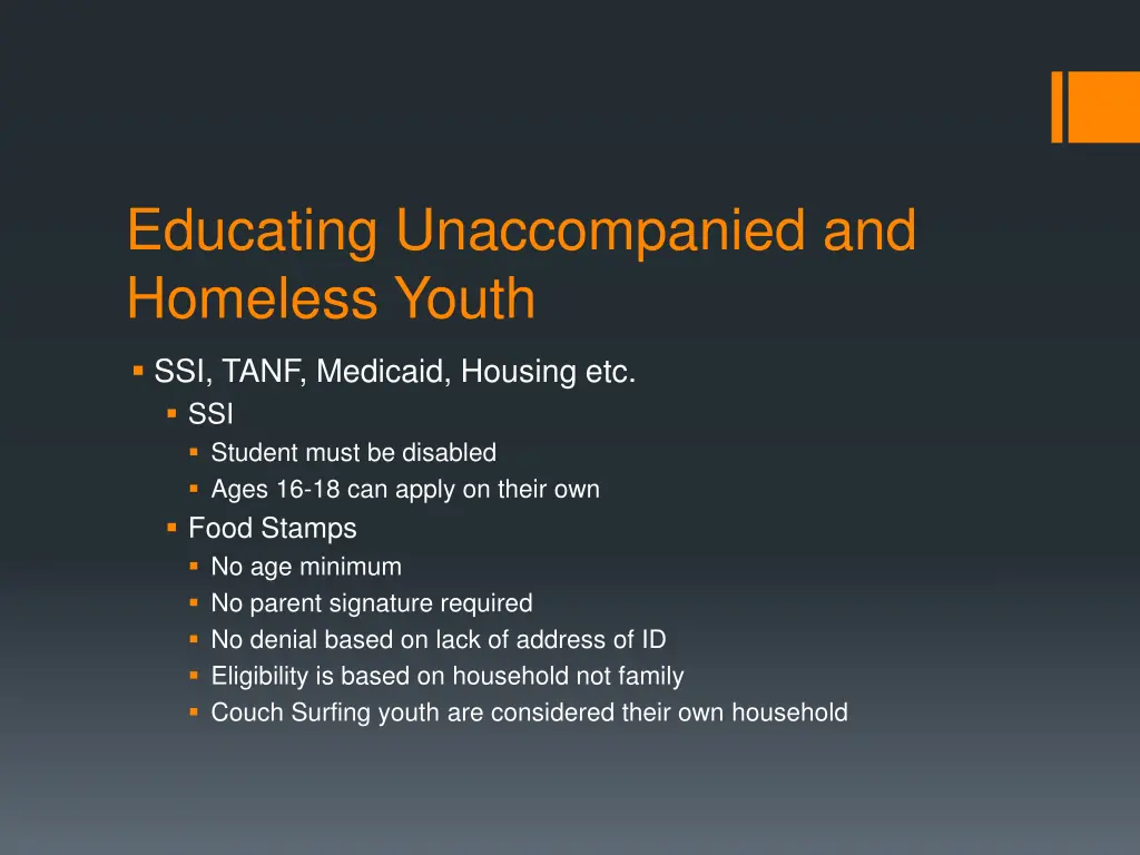 educating unaccompanied and homeless youth 34