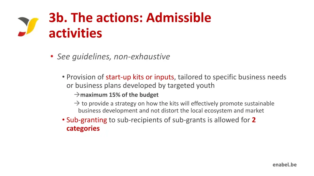 3b the actions admissible activities