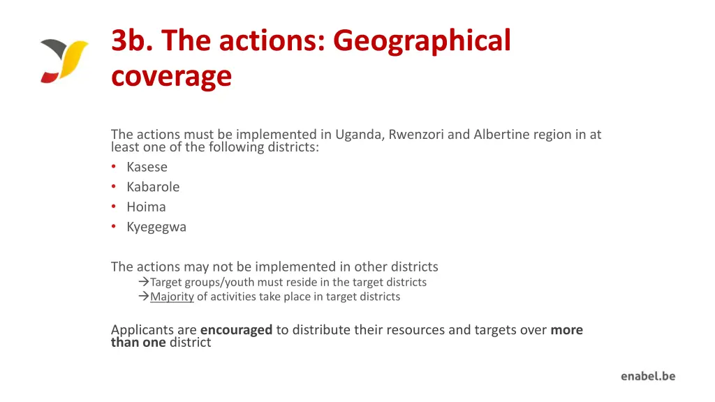 3b the actions geographical coverage