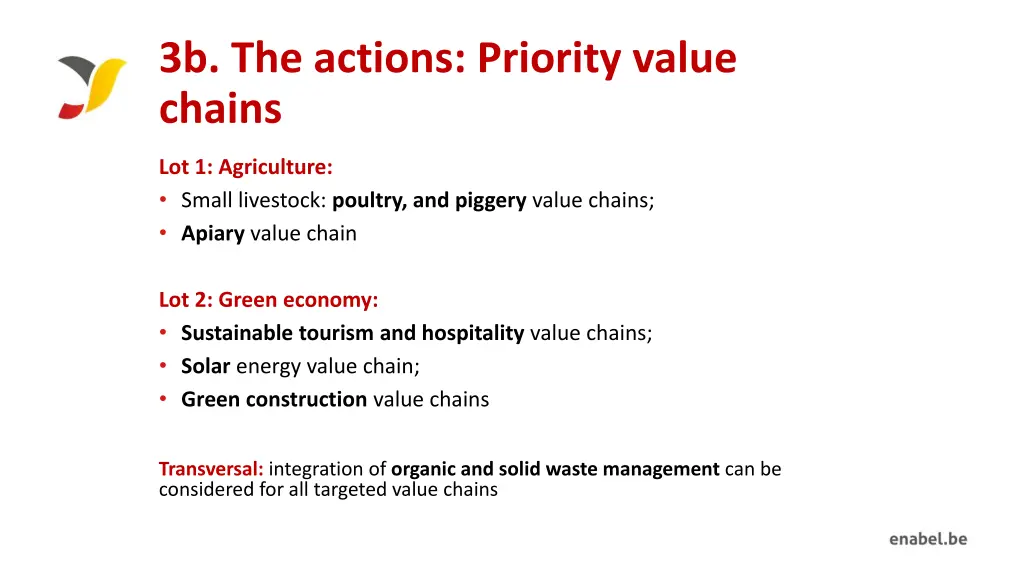 3b the actions priority value chains