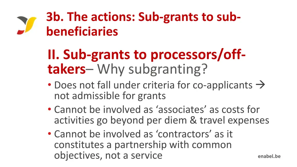 3b the actions sub grants to sub beneficiaries 5