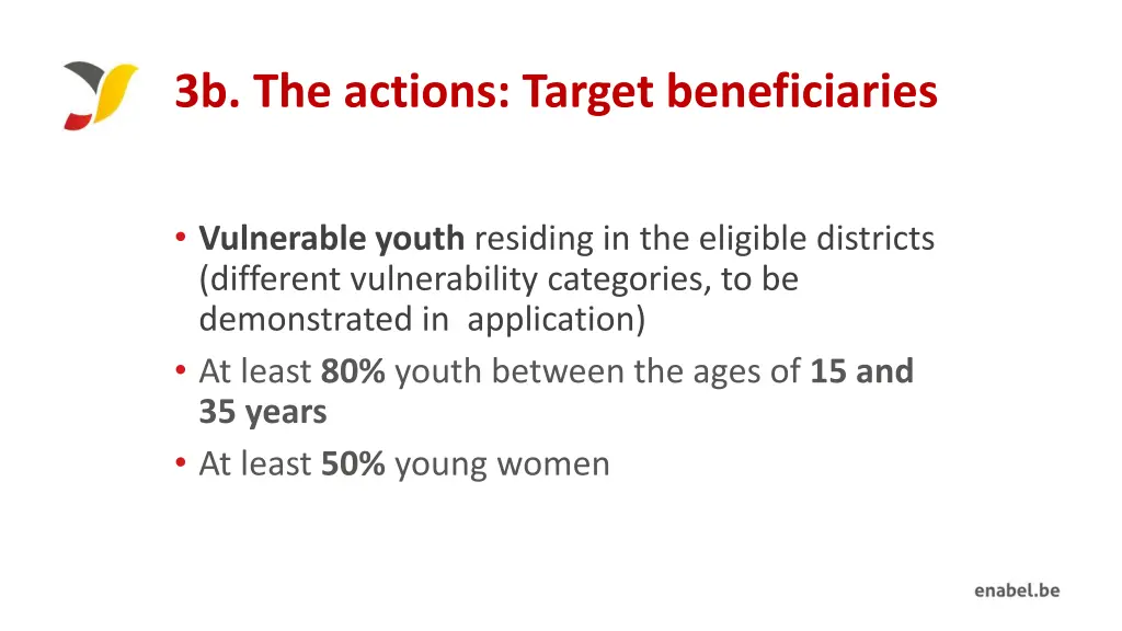 3b the actions target beneficiaries