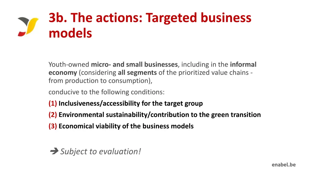 3b the actions targeted business models