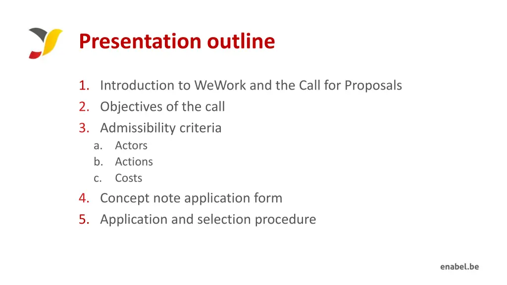 presentation outline