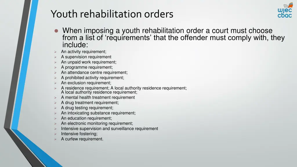 youth rehabilitation orders 1