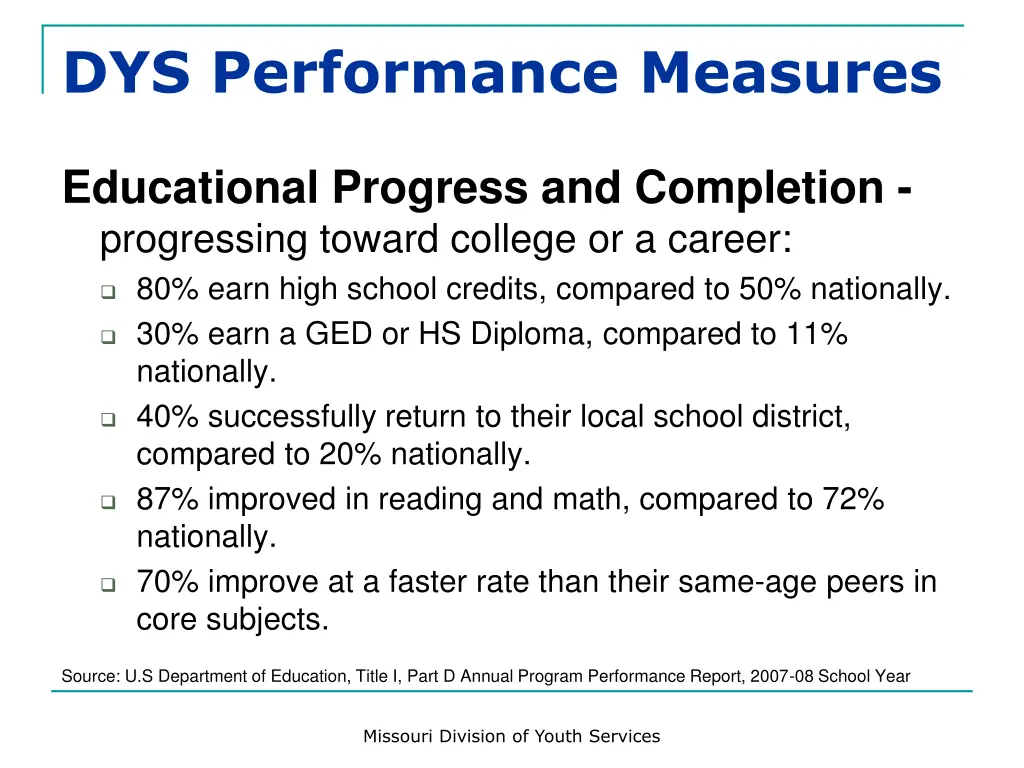 dys performance measures 1