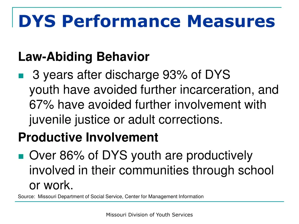 dys performance measures