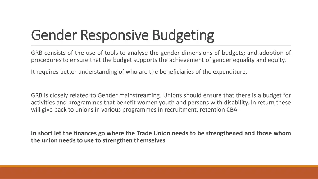 gender gender r responsive budgeting esponsive