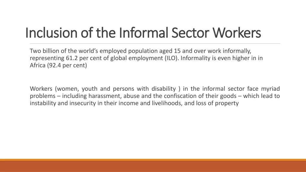 inclusion of the informal inclusion