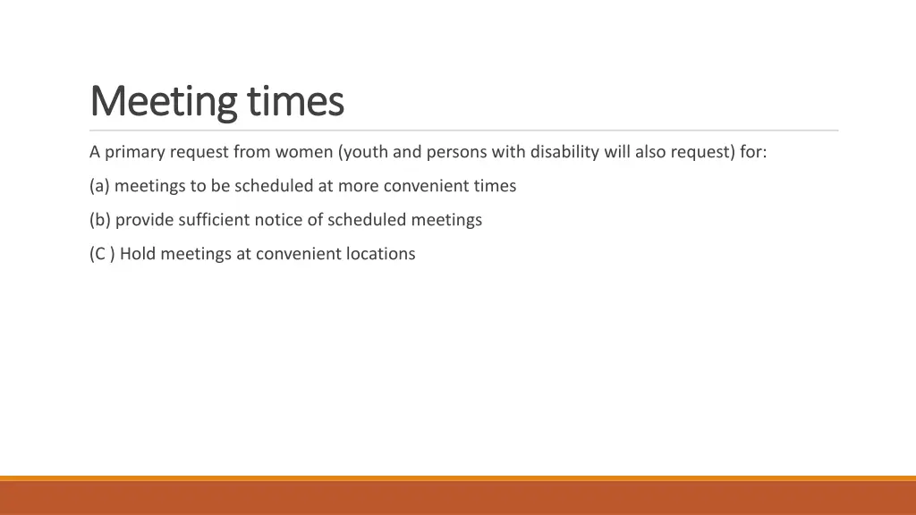 meeting times meeting times