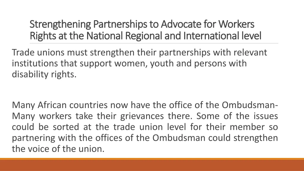 strengthening partnerships to strengthening