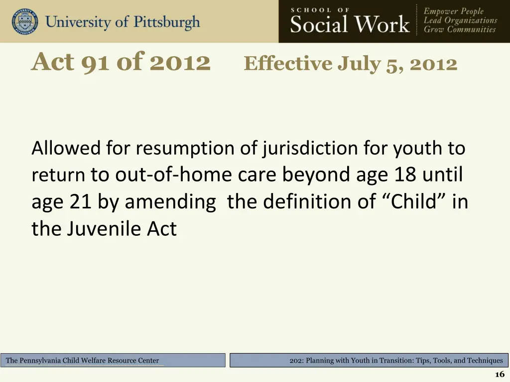 act 91 of 2012 effective july 5 2012 1