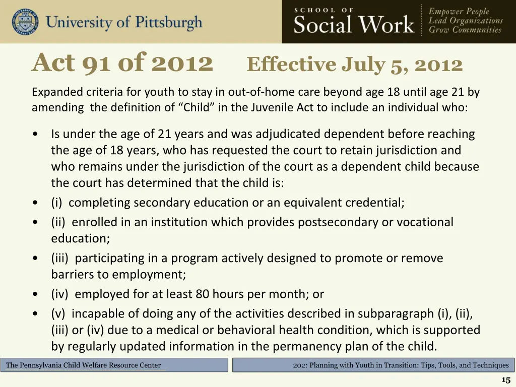 act 91 of 2012 effective july 5 2012