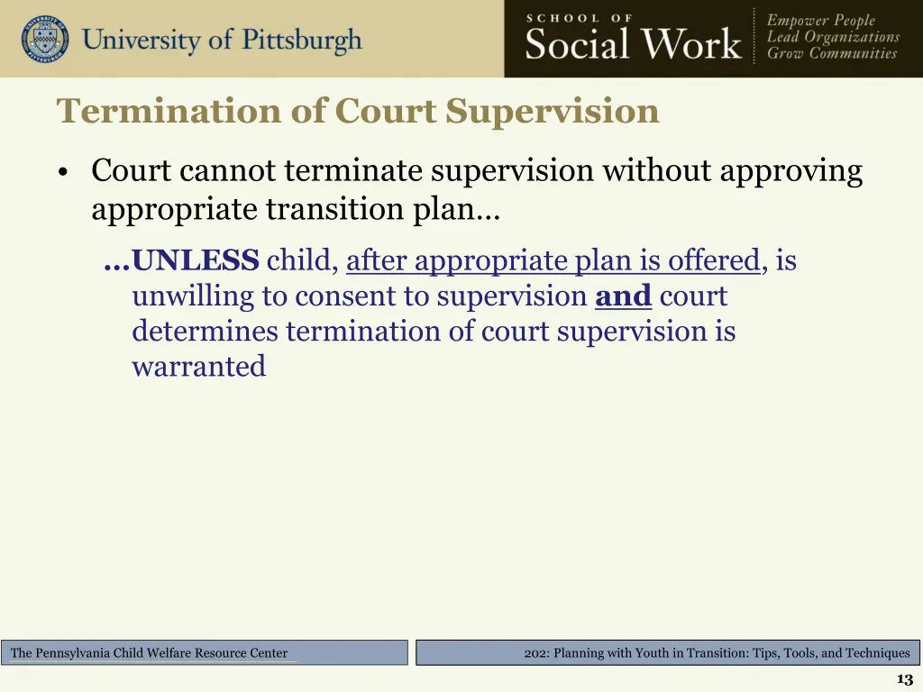 termination of court supervision