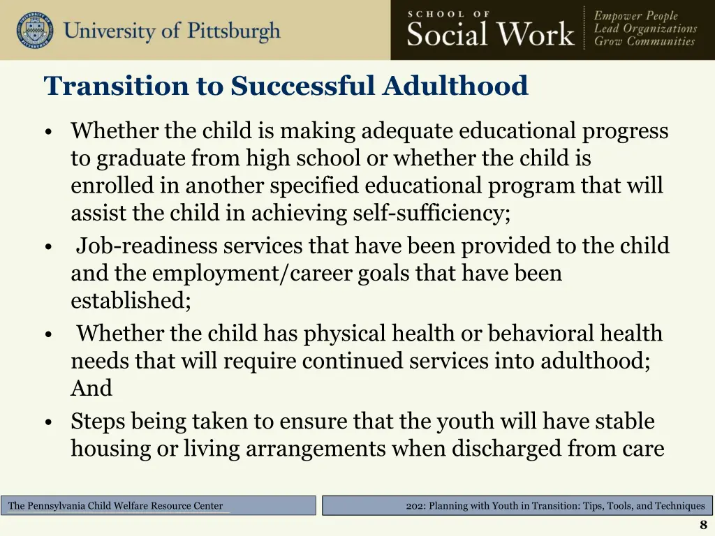 transition to successful adulthood 1