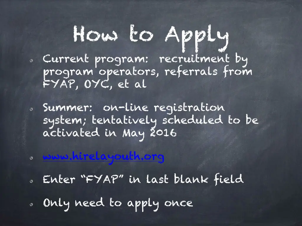 how to apply current program recruitment