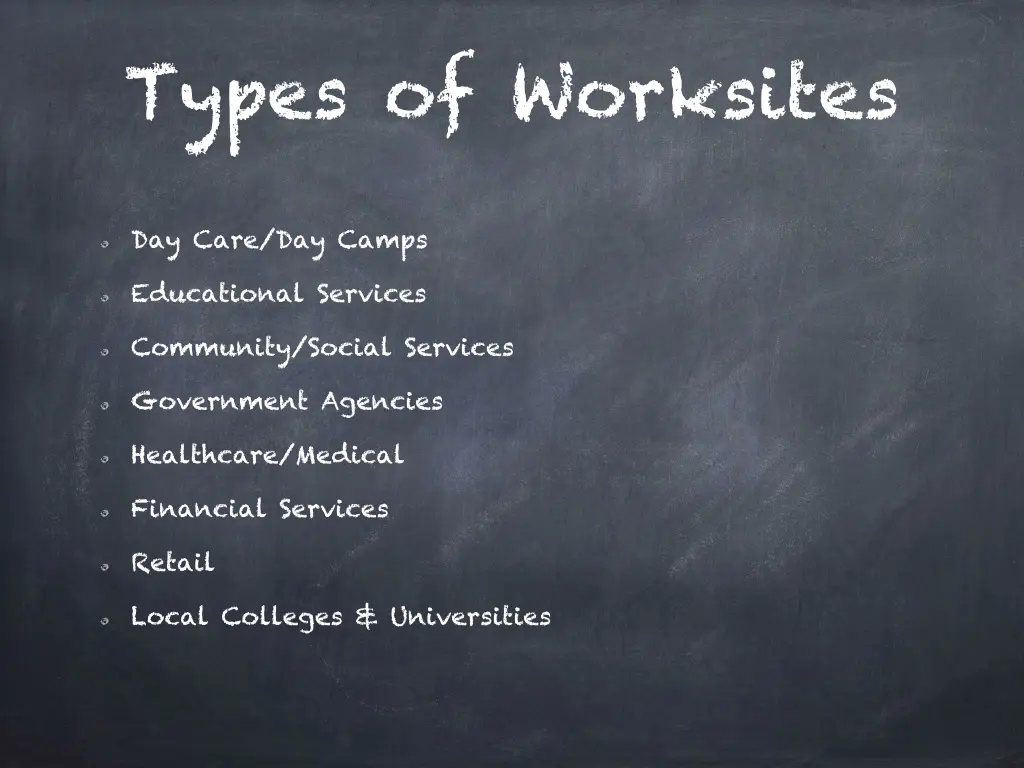 types of worksites