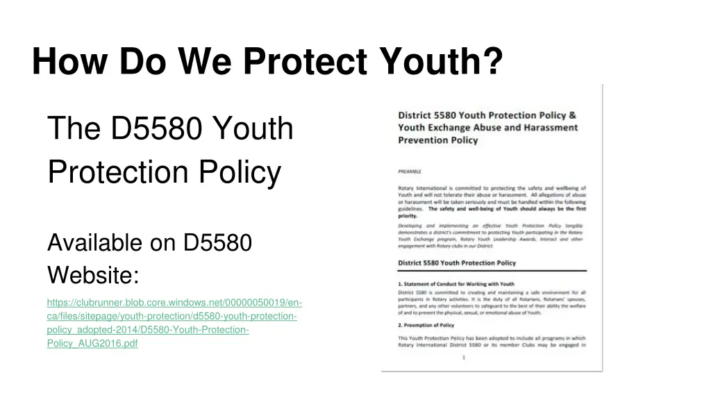 how do we protect youth 1