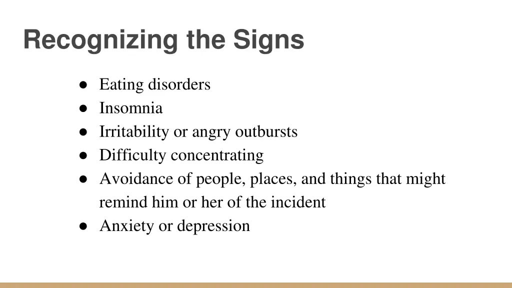 recognizing the signs 1