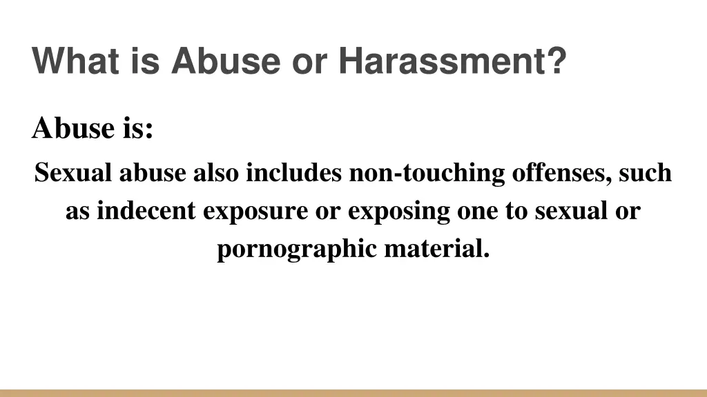 what is abuse or harassment 1