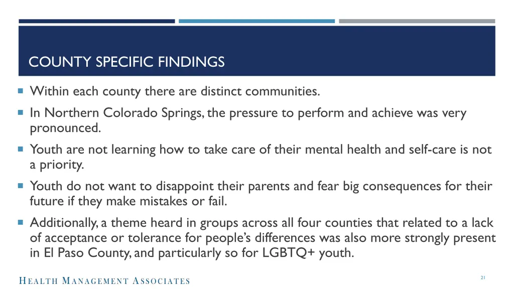 county specific findings