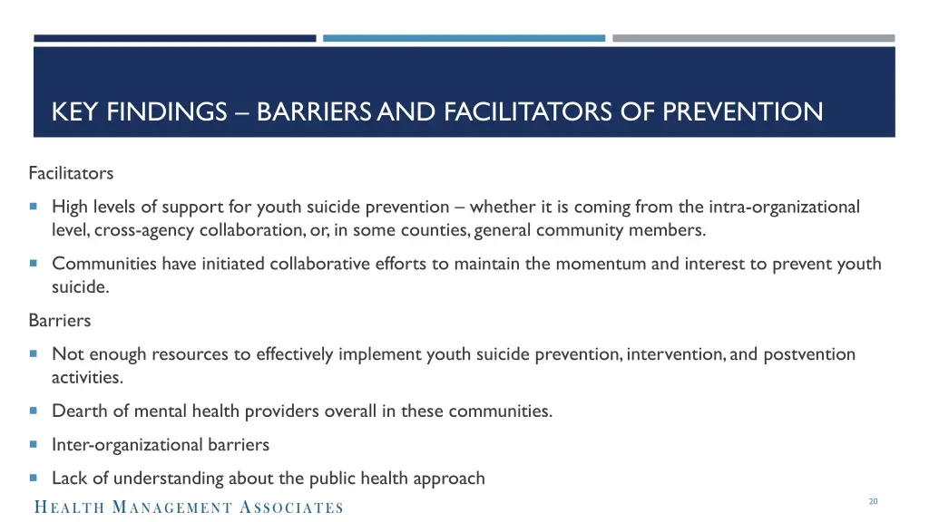 key findings barriers and facilitators