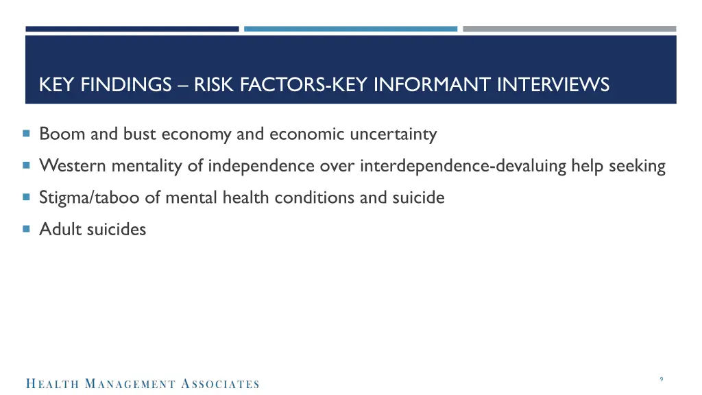 key findings risk factors key informant interviews