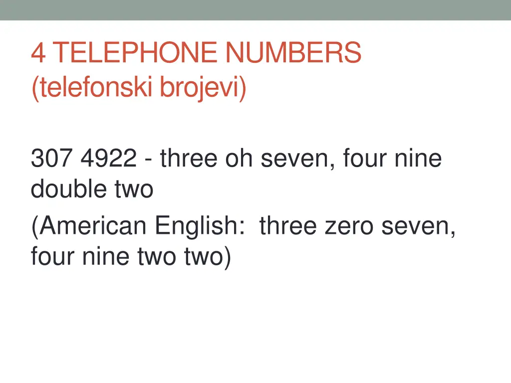 4 telephone numbers telefonski brojevi