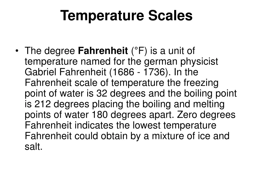 temperature scales