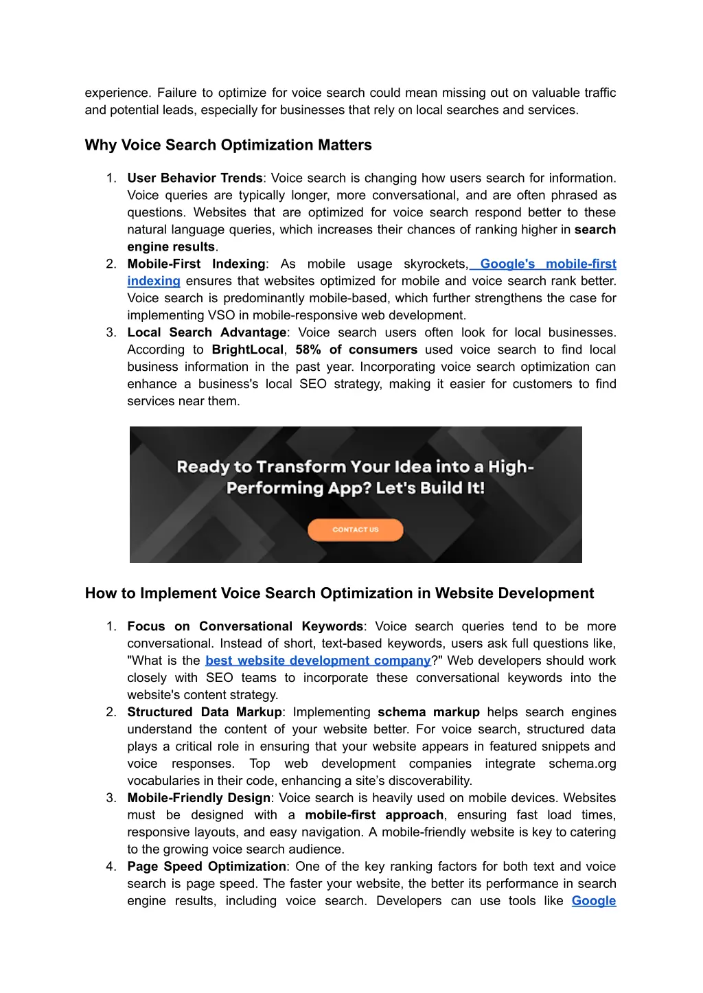 experience failure to optimize for voice search
