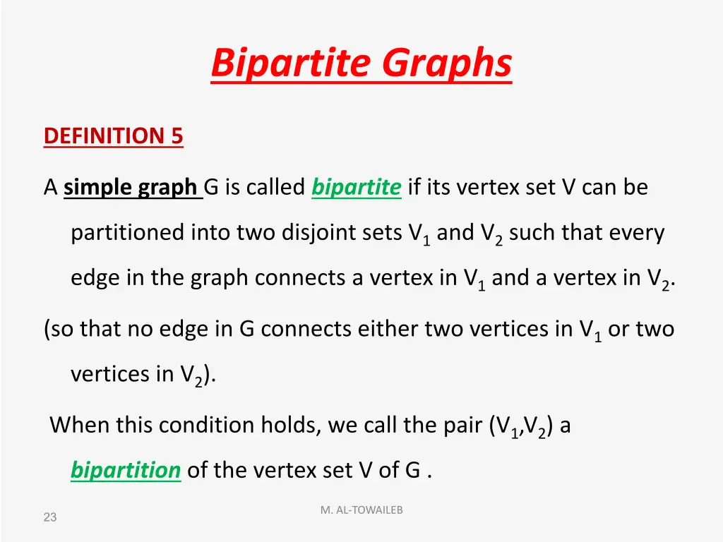 bipartite graphs