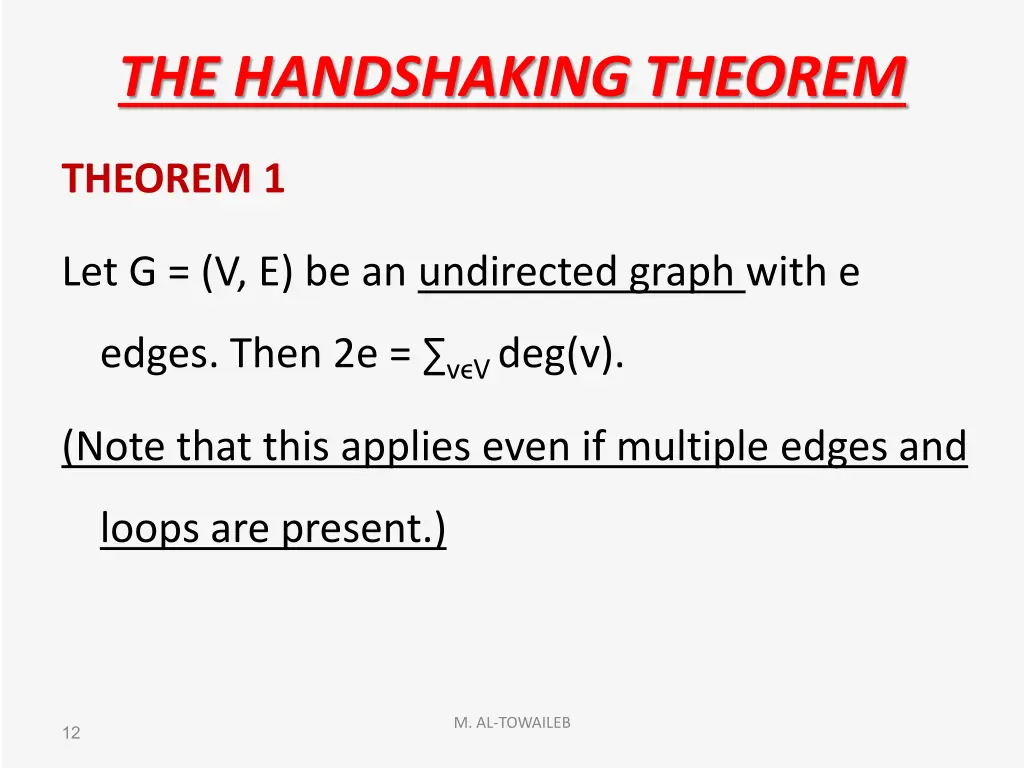 the handshaking theorem