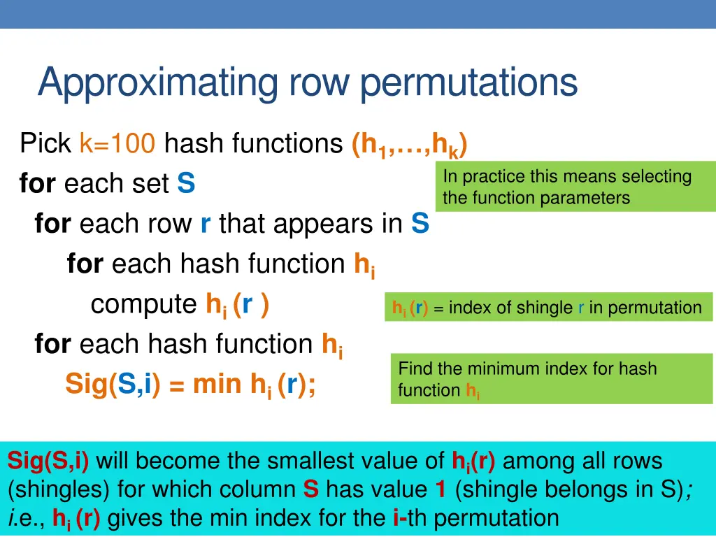 approximating row permutations