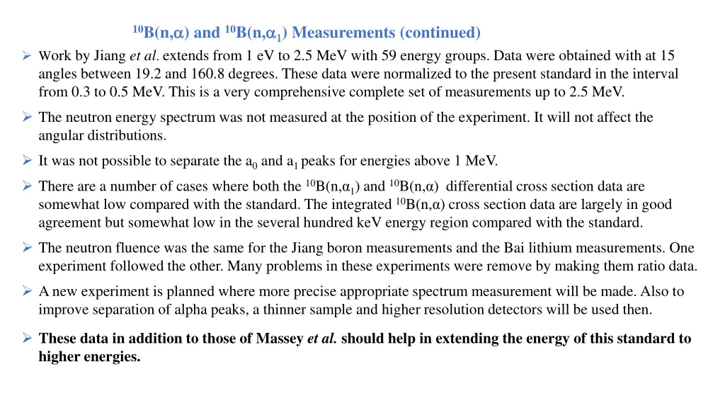 10 b n and 10 b n measurements continued