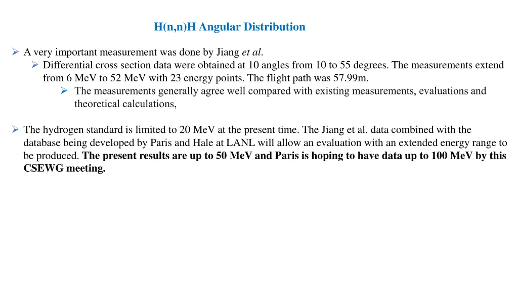 h n n h angular distribution