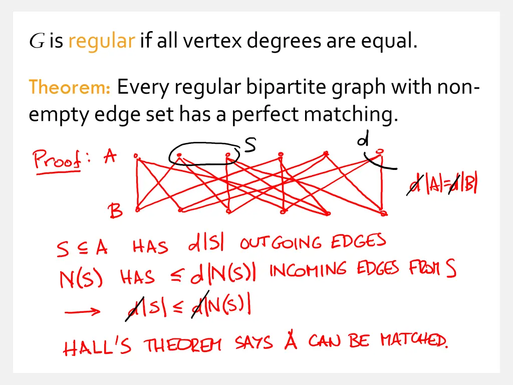 g is regular if all vertex degrees are equal