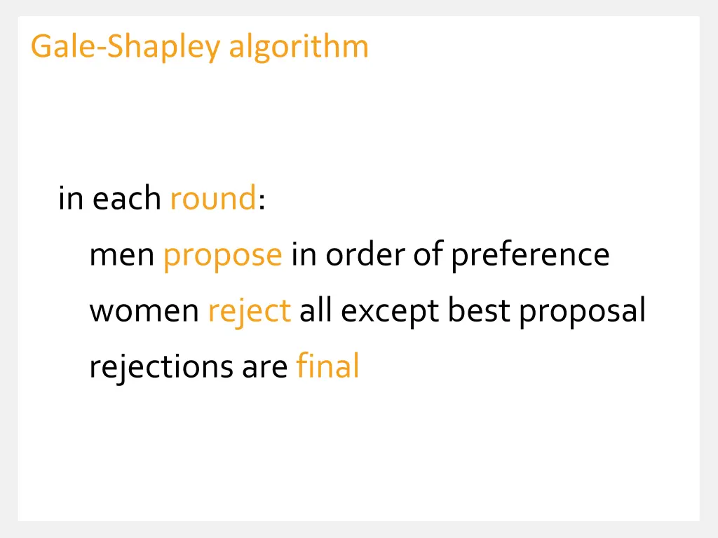 gale shapley algorithm