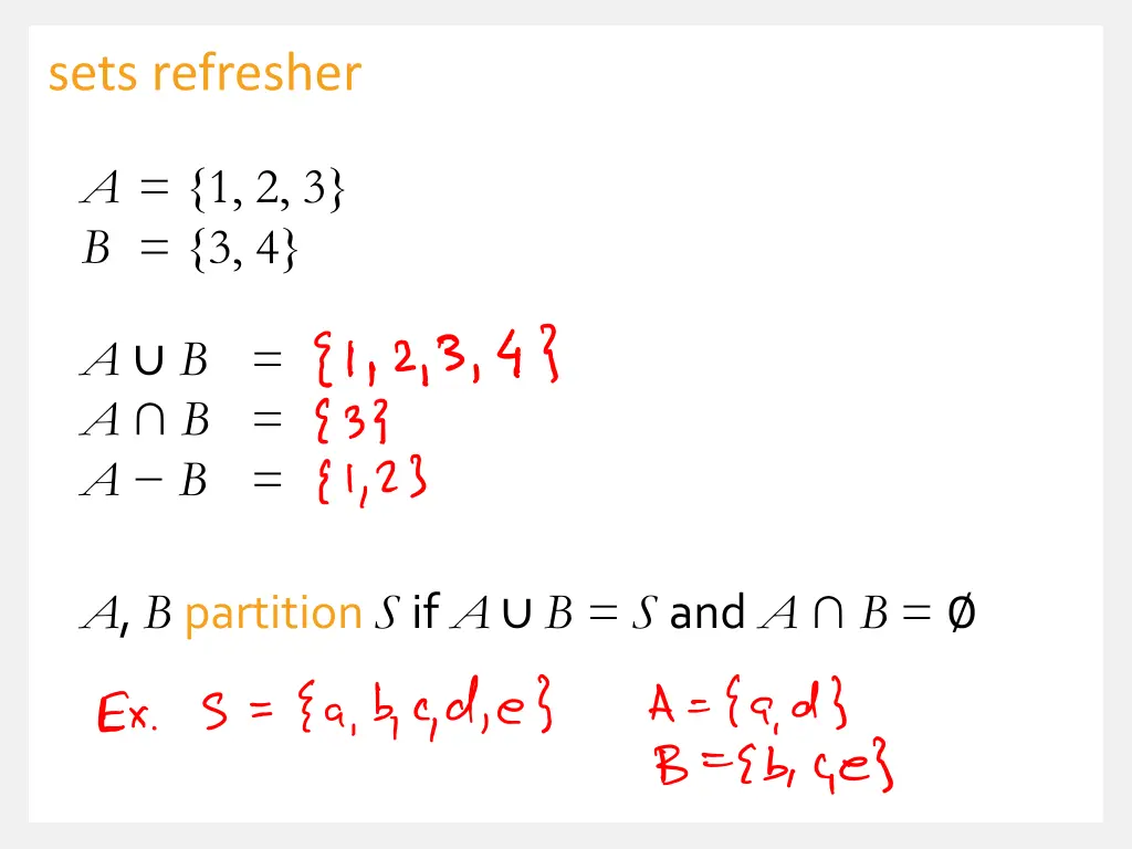 sets refresher