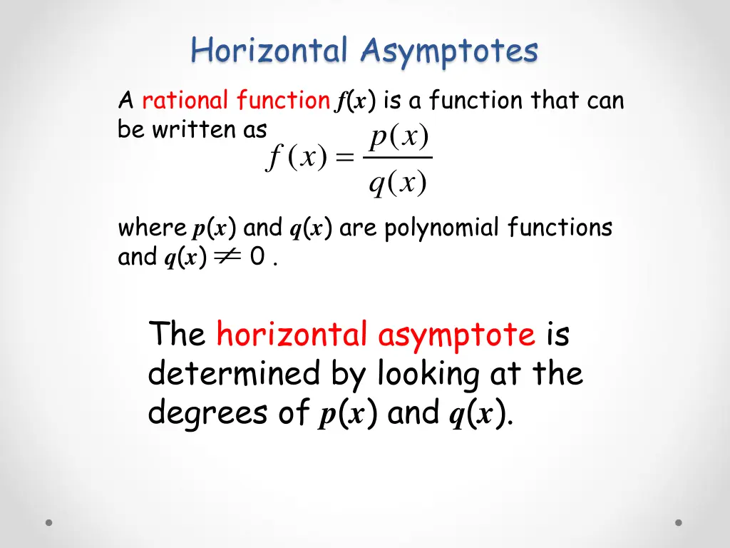 horizontal asymptotes a rational function