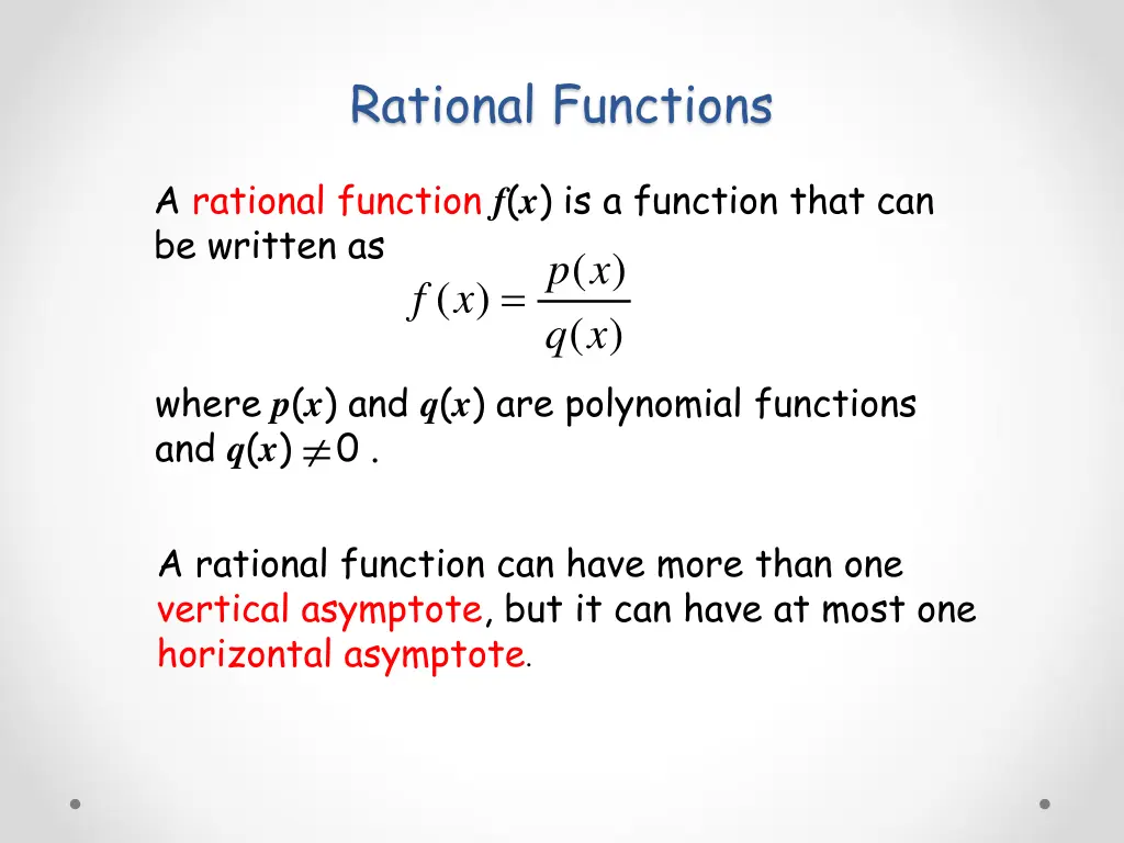 rational functions