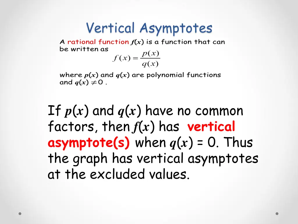 vertical asymptotes