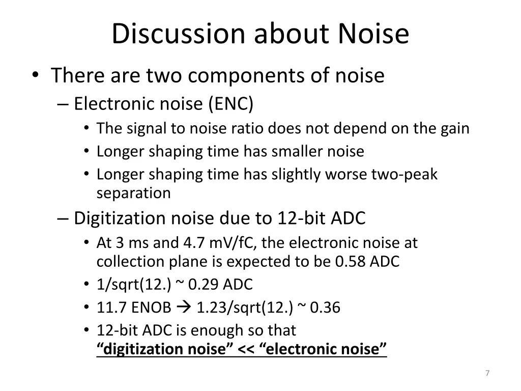 discussion about noise there are two components